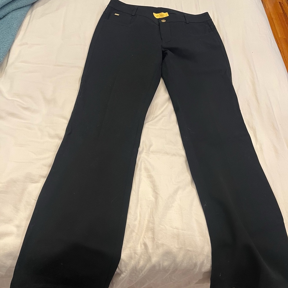 St. John Black Jean with gold accent pockets on back
